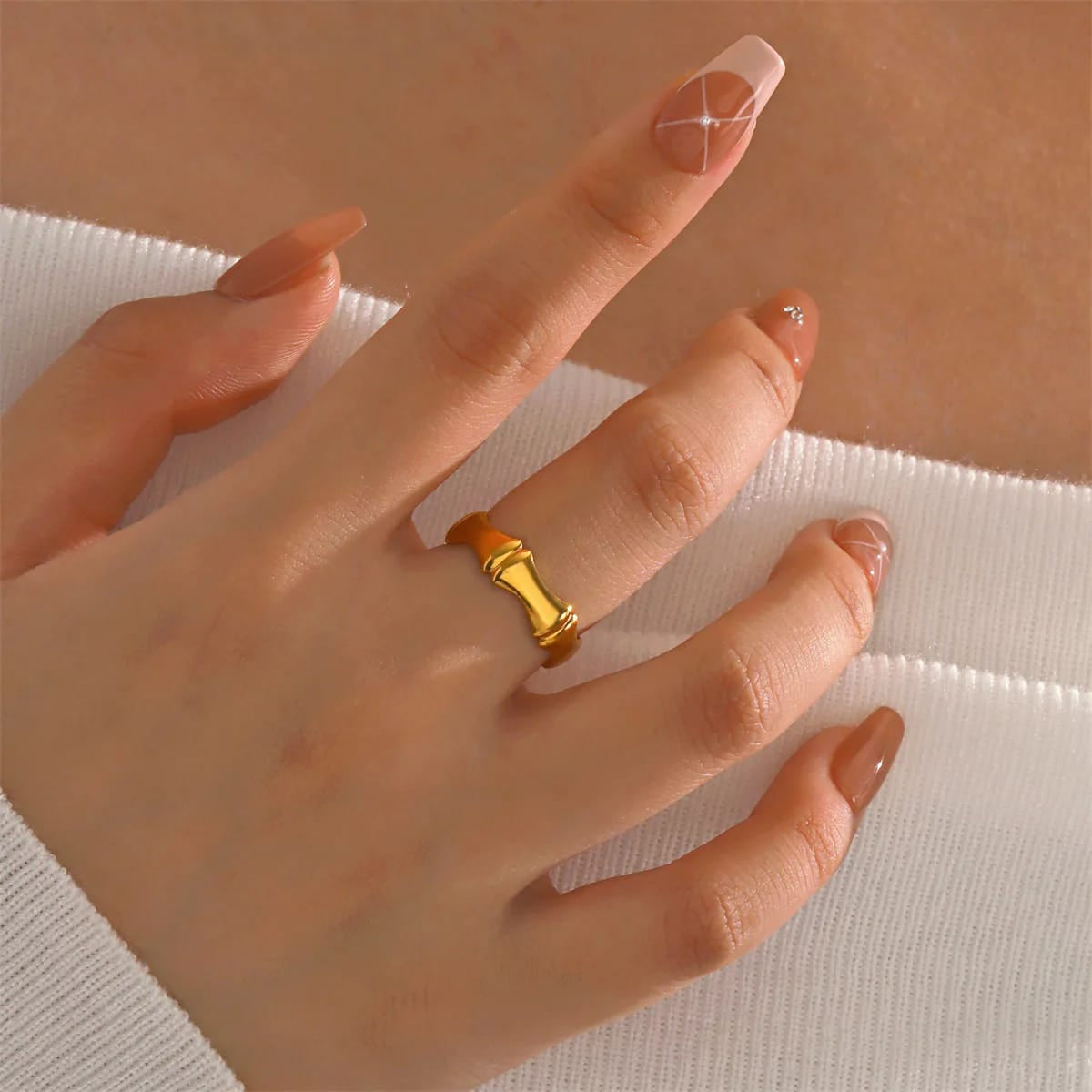 Gold-Tone Minimalist Statement Ring