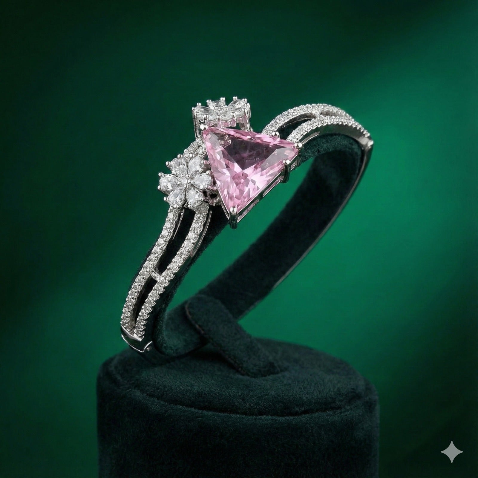silver-tone Rose Pentagon Prestige Bangle bracelet - Each