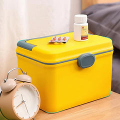 Portable Handle Double Layer Medicine Storage Box