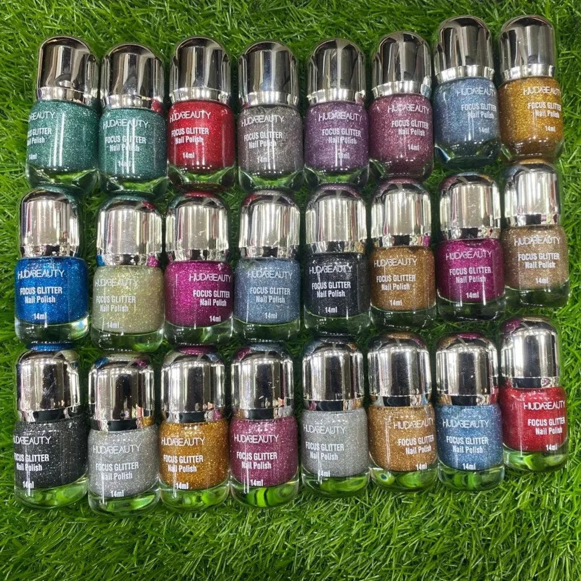Huda Beauty Glitter Nail Paint - 24pcs