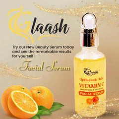 Glaash Hyaluronic Acid Vitamin C Brightening & Anti-Aging Facial Serum - 50ml
