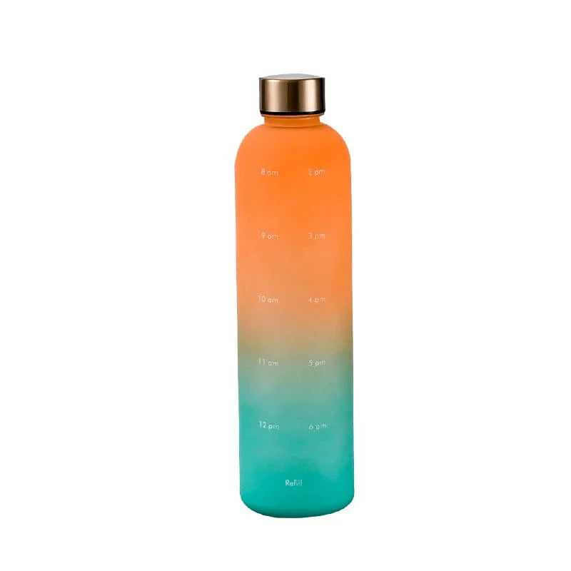 Colorful Gradient Steel Cover with Time Scale Water bottle
