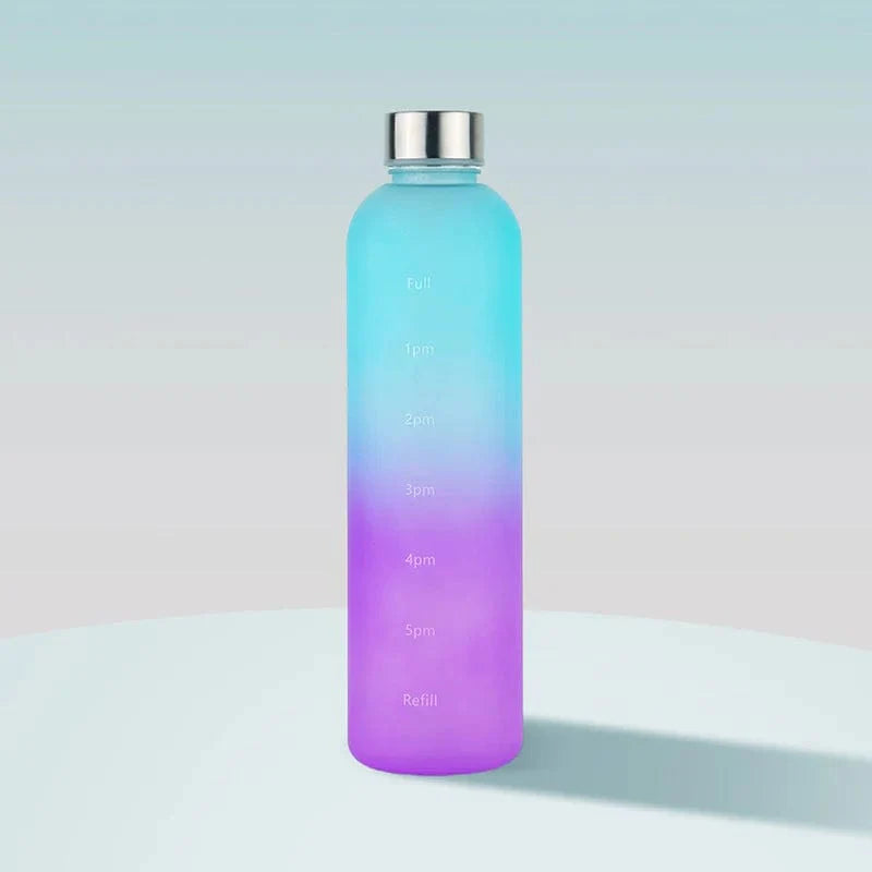 Colorful Gradient Steel Cover with Time Scale Water bottle