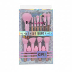 Kiss Lovely Makeup Brush Set - 12Pcs
