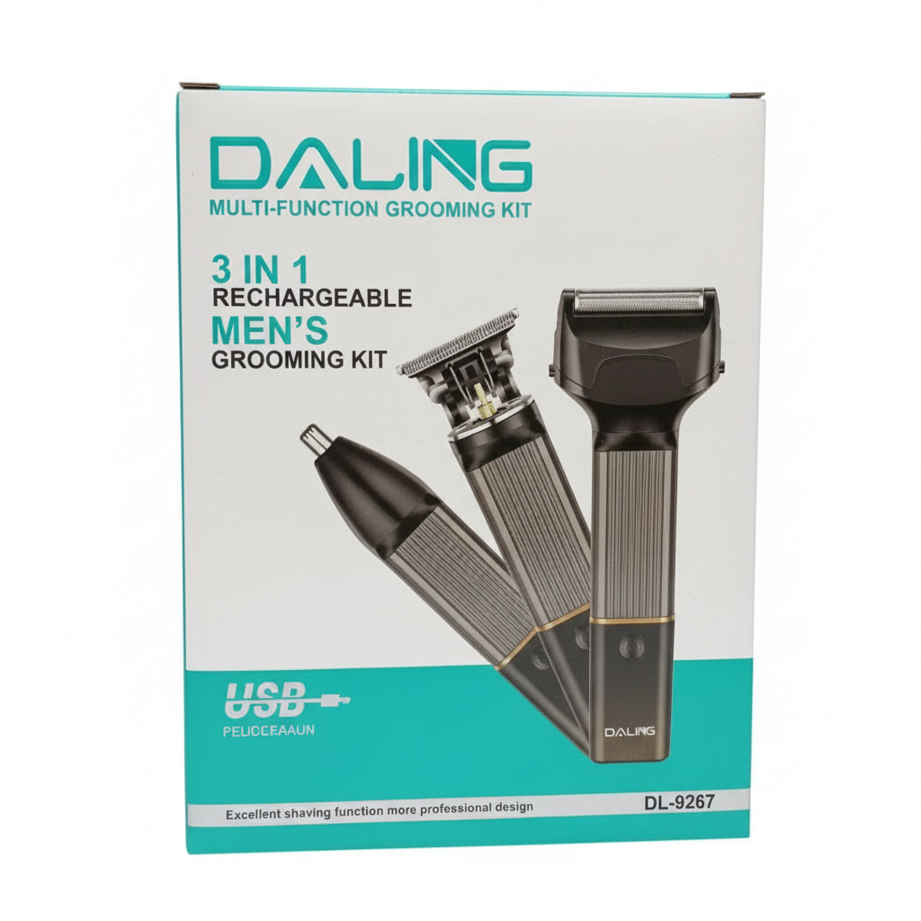 Daling Multi-Function Grooming Kit 3 in 1 Rechargeable Hair Clipper DL-9267
