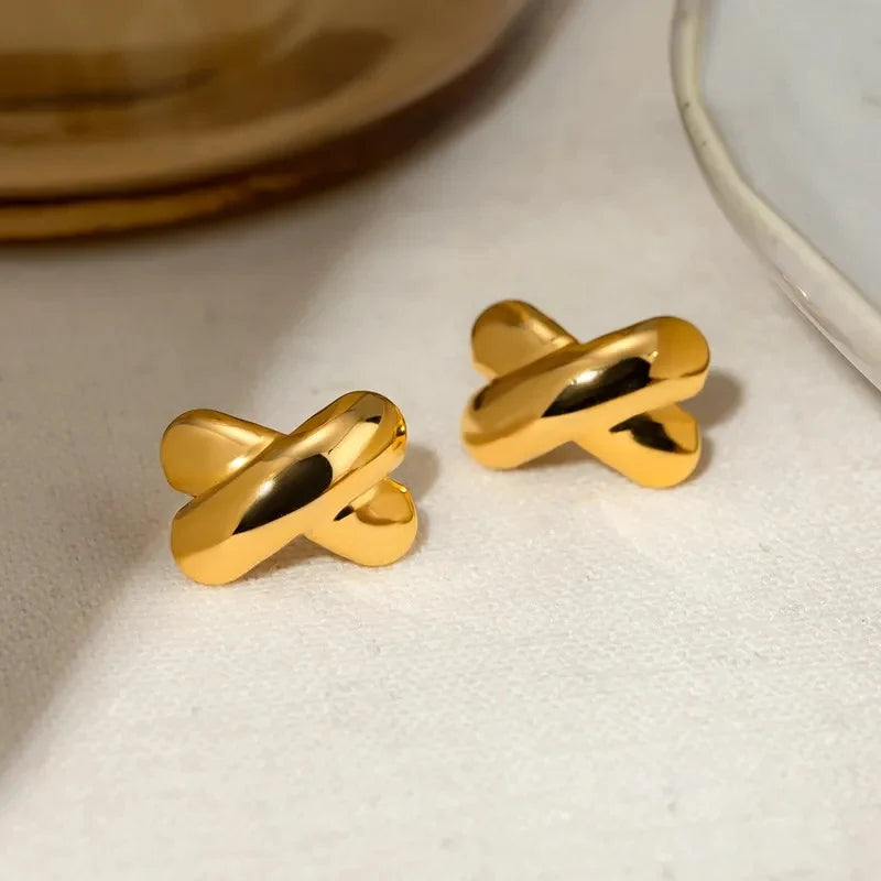 Stainless steel Casual X Earings - Each Pair