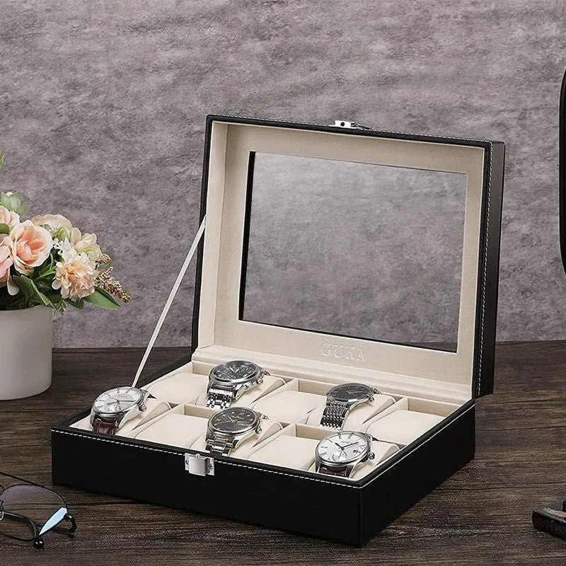 10 Slots Leather Box – Elegant Storage for Your  Collection