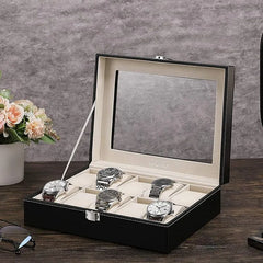 10 Slots Leather Box – Elegant Storage for Your  Collection