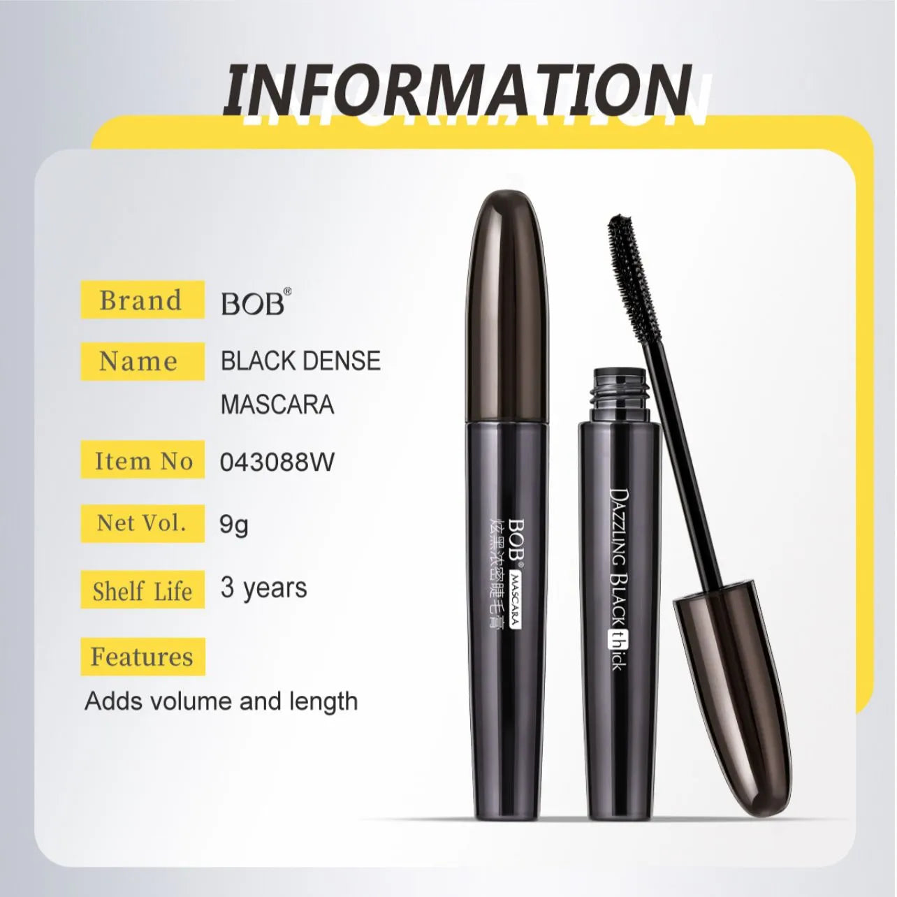 BOB 360° Big Eyelash Black Dense Extreme Mascara