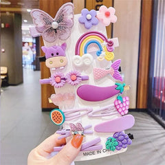 14 Pcs Little Girls Princess Hairpins – Sweet Style Baby Decoration Clip Set