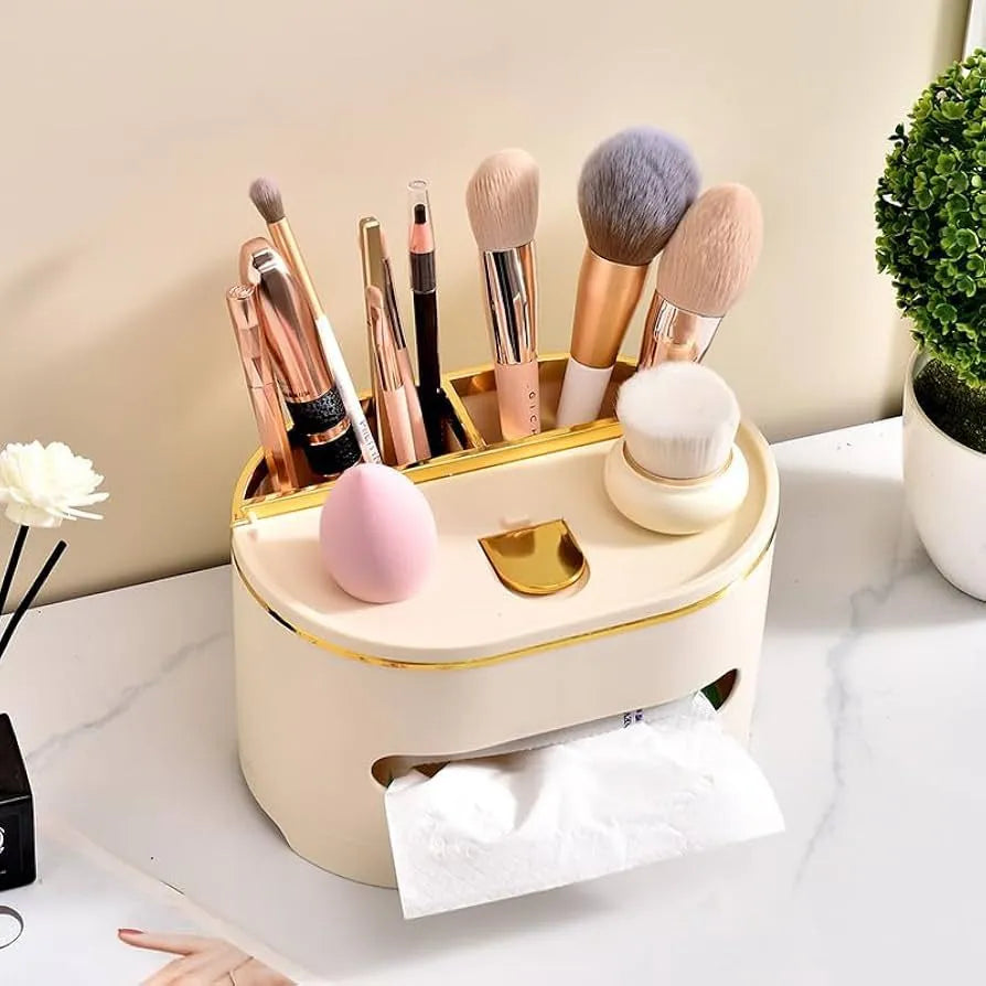 Multifunctional ABS Tissue Box with Storage – Sleek Organizer for Home & Office
