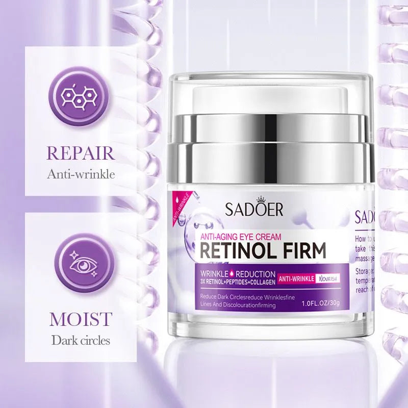 Sadoer Anti‑Aging Retinol Firm Wrinkle Reduction Peptides + Collagen Eye Cream – 30 g