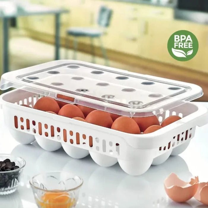 15 Grids Egg Tray Storage Container Organizer Holder With Lid - Each