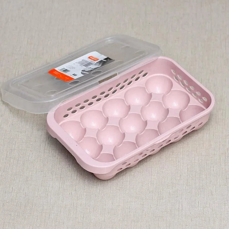 15 Grids Egg Tray Storage Container Organizer Holder With Lid - Each