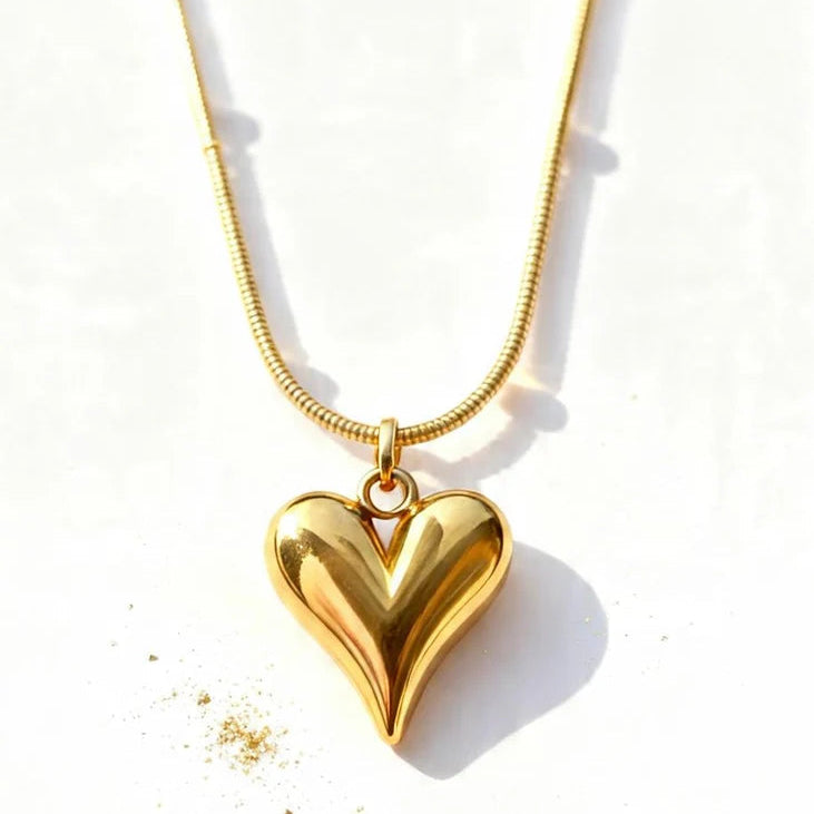 Gold-Tone Heart Pendant Necklace