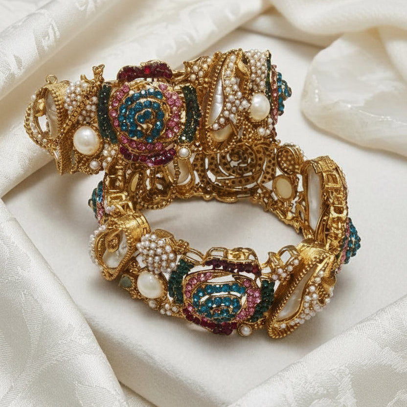 Turkish-Style Openable Kangan Bangles - Pair