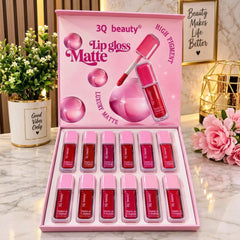 3Q Beauty Matte Lip Gloss Set - 12Pcs