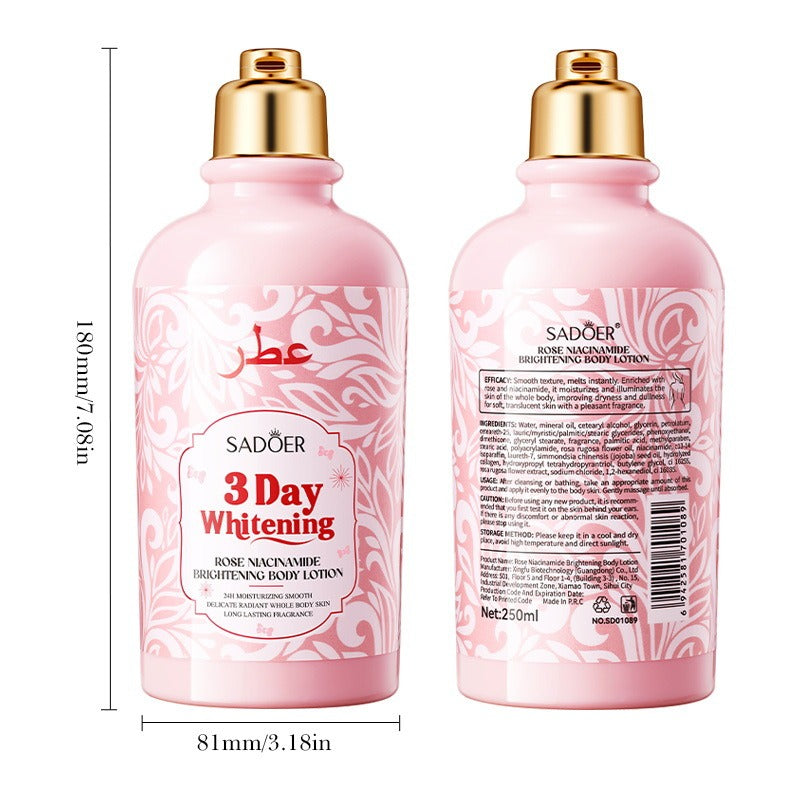 Sadeor Attar Whitening Rose NIACINAMIDE Brightening Body Lotion