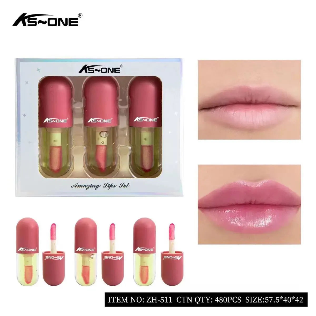 KS~ONE 3 pcs lip oil set