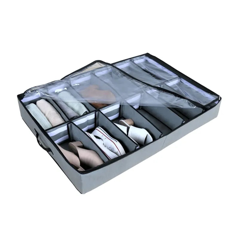 12-Pair Under-Bed Shoe Organizer – Space-Saving Shoe Storage Solution