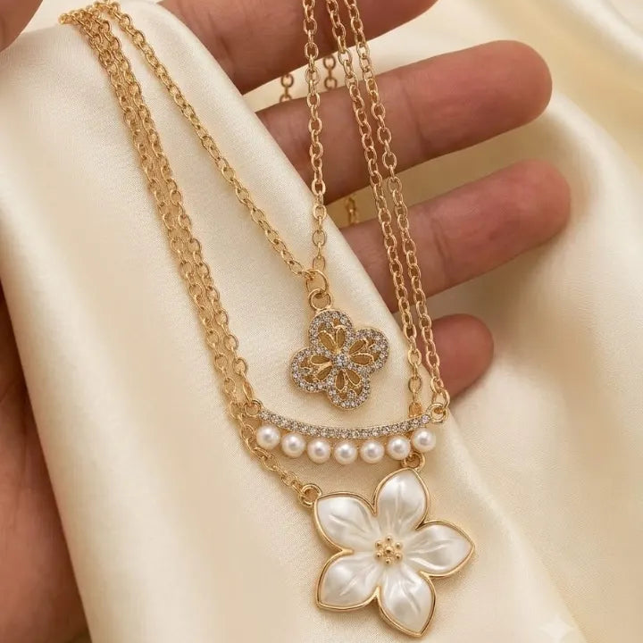 Limelight Floral Charm Layered Necklace - Each
