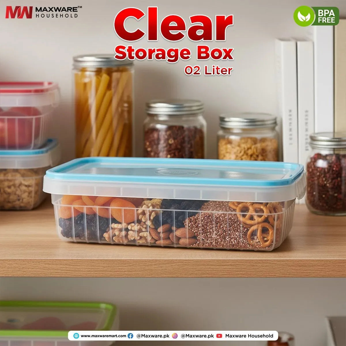 Maxware Air Lock Clear Storage Box