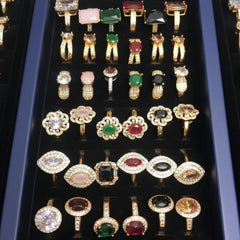 Gold-Plated Zircon Stone Rings