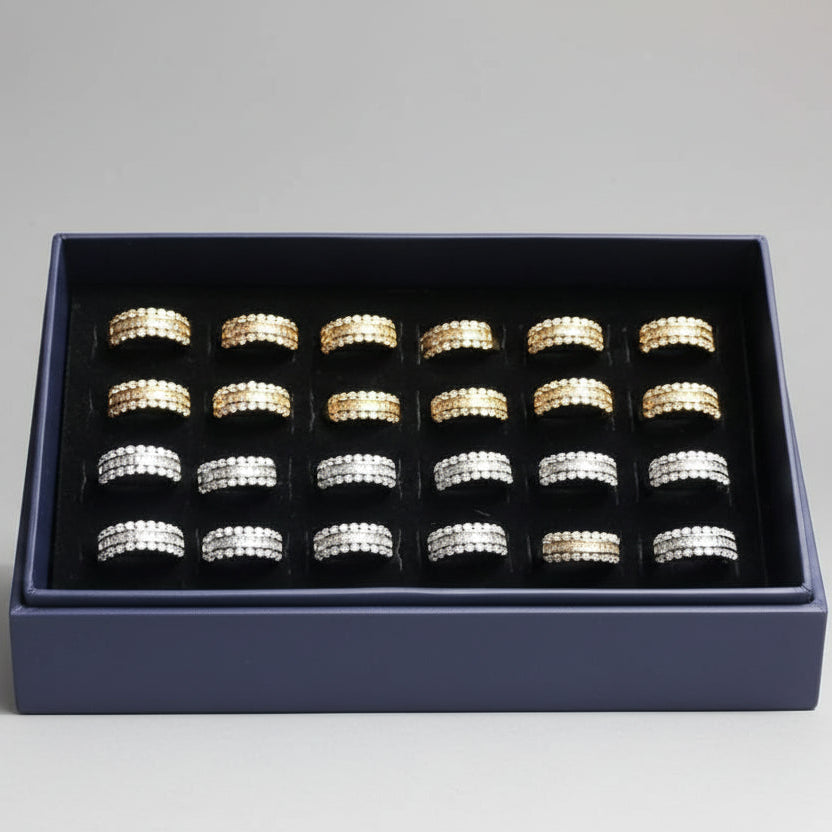 Gold-Plated Zirconia Rings – Elegant Sparkle for Every Occasion