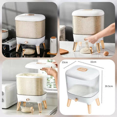 10kg Elegant Ripple Acrylic Rice Dispenser With Lid