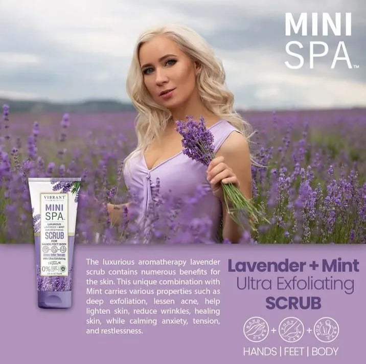 Vibrant Beauty Mini Spa Lavender + Mint Manicure Pedicure Kit - 200ml
