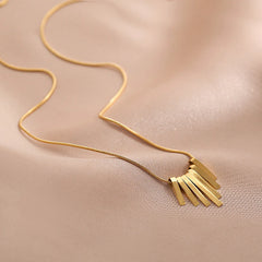 Stainless Steel Geometry String Sector Shape Pendant