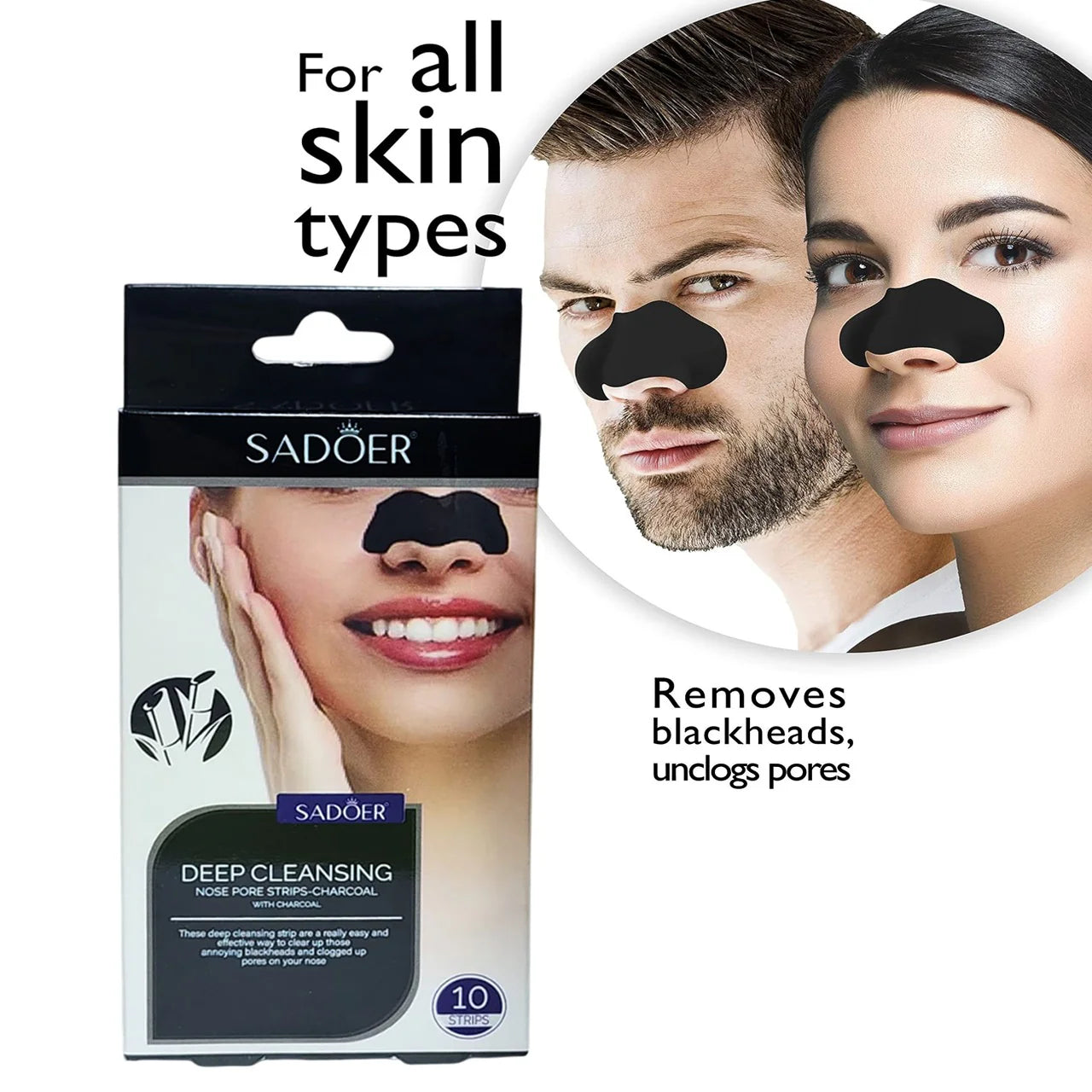 Sadoer Deep Cleansing Nose Pore Strips with Charcoal