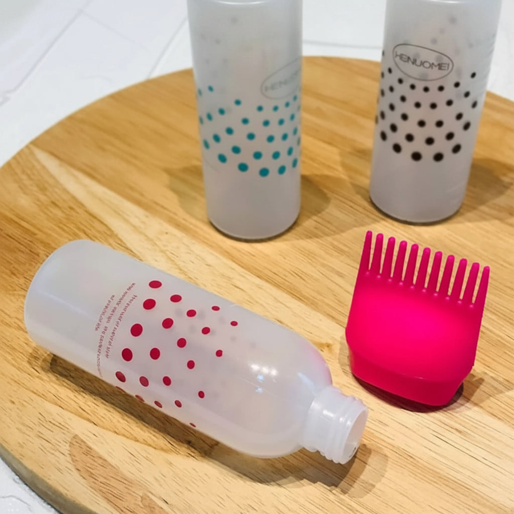 Hair Oil Applicator Bottle with Silicone Comb Brush Tip - Each