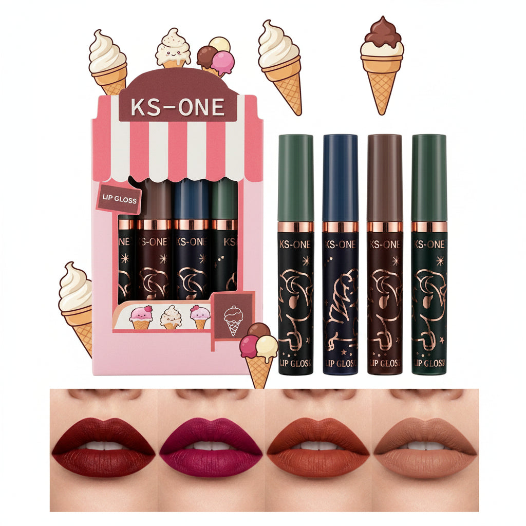 KS-ONE 4-Piece Matte Lip Gloss Set