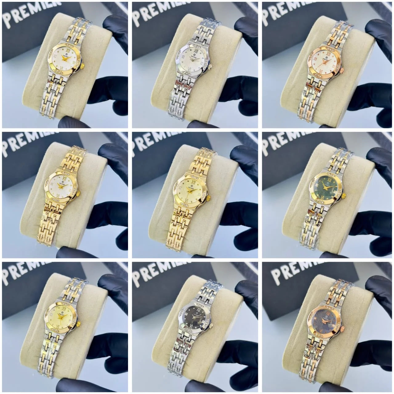 PREMIER Women's Classic Crystal Bezel Stainless Steel Watch