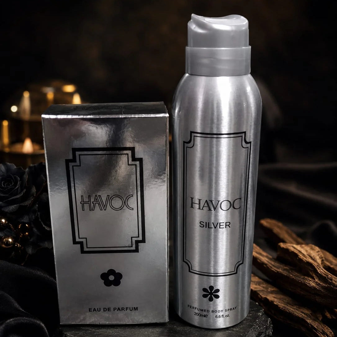 Havoc Silver Perfume & Body Spray Set - Pack of 2