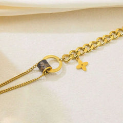 Stainless Steel Modern Luxe Layered Chain Bracelet - Gilded Finish - Each