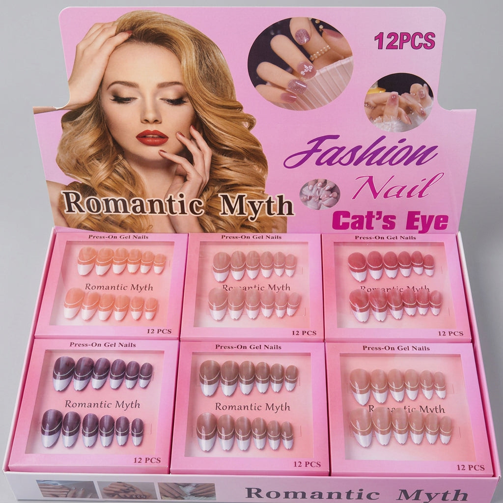 Romantic Myth Cat's Eye Fashion Press-On Gel Nails