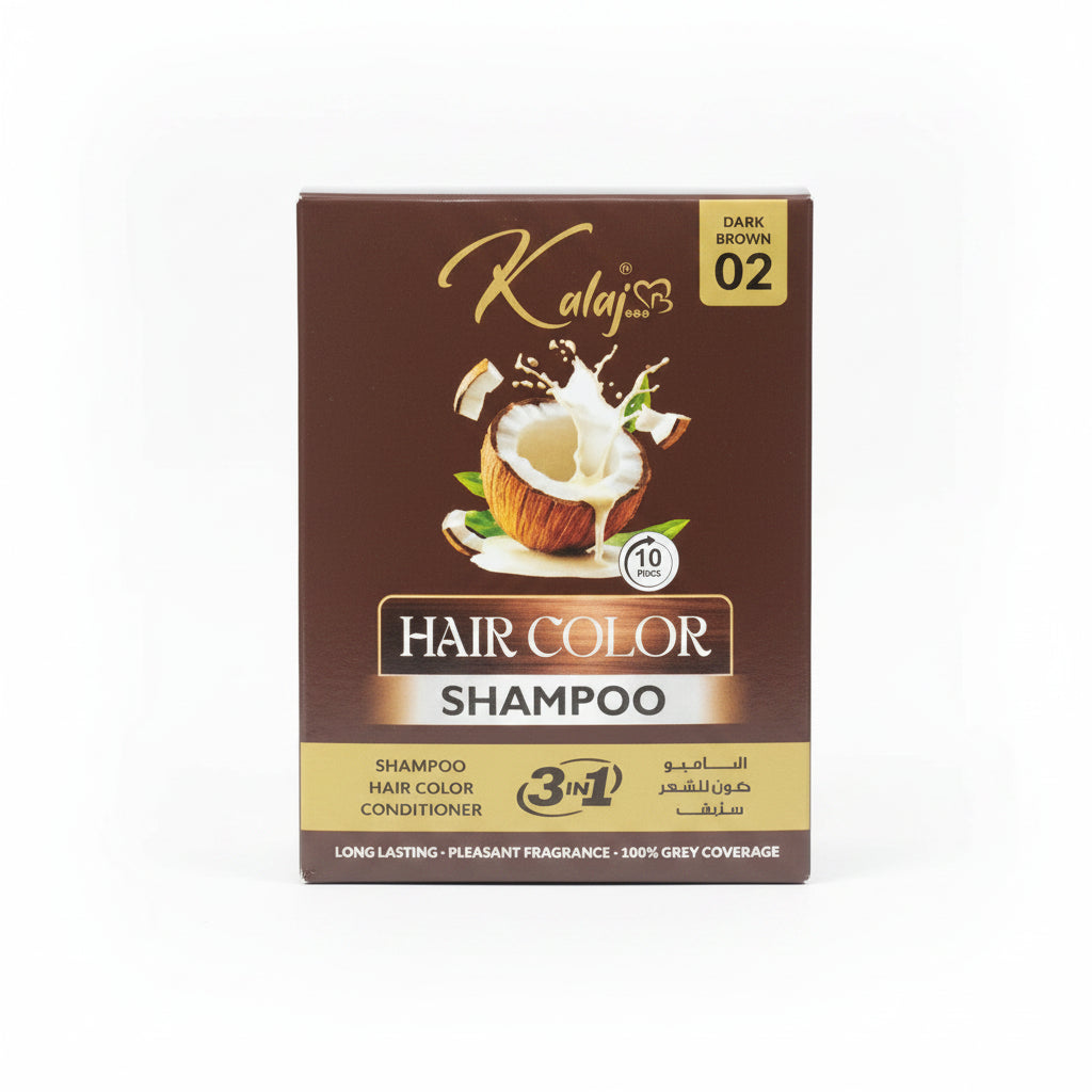 Kalaj 3 in 1 Dark Brown Hair Color Shampoo