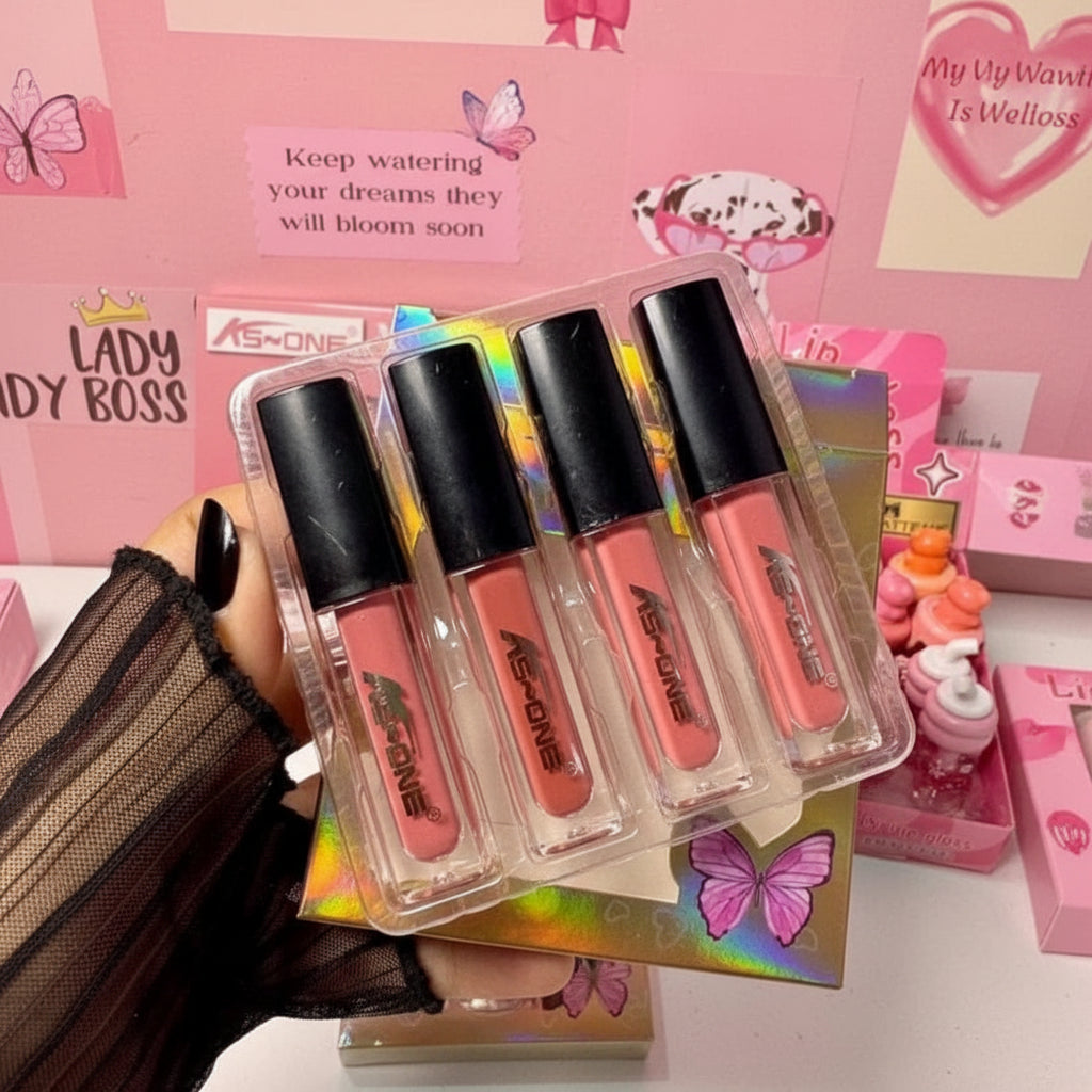 KS-One 4Pcs Nude Lip Gloss Set