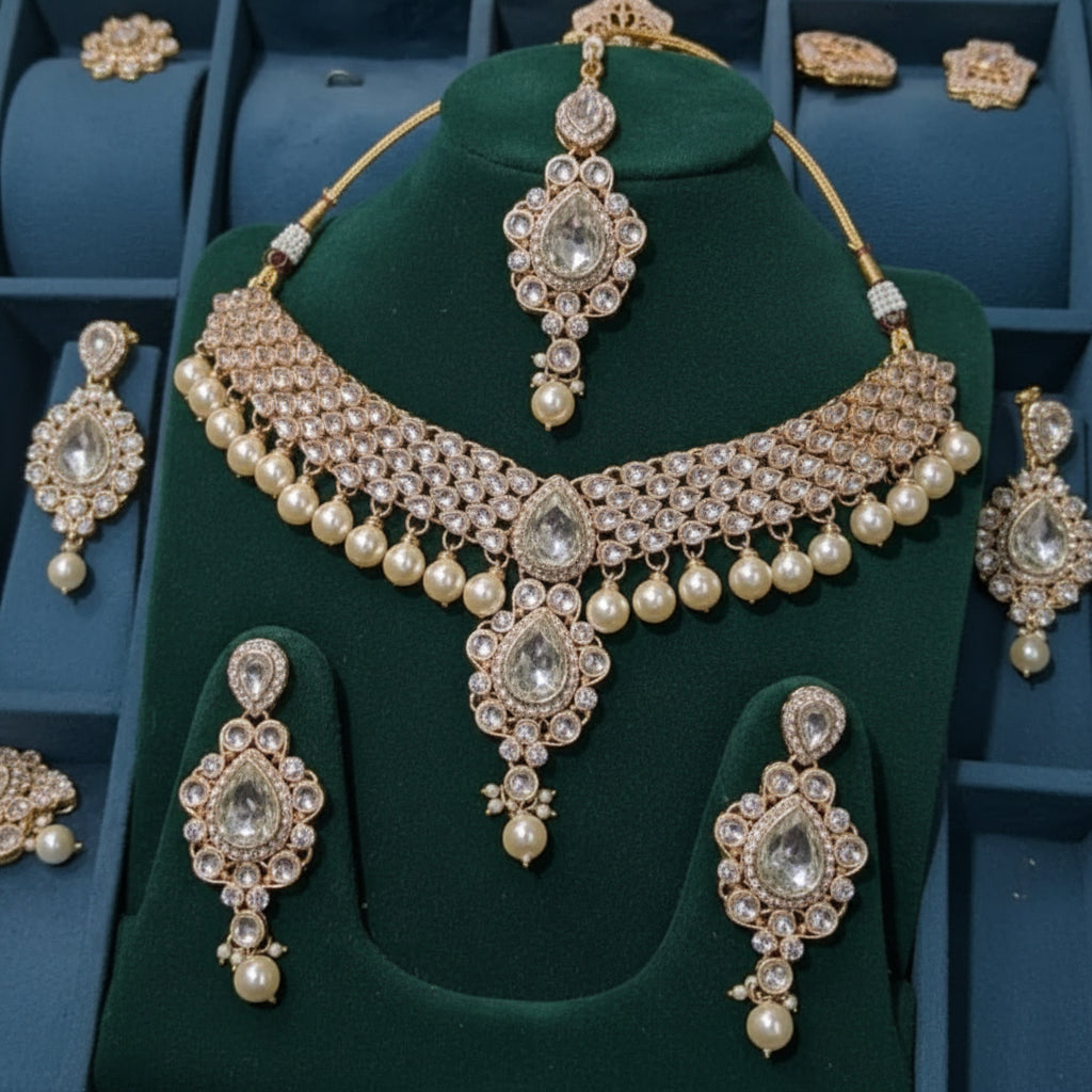 Kundan Shisha Necklace Set