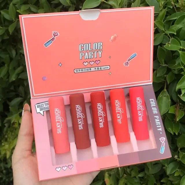 5pcs Silky Touch Color Party Lipstick