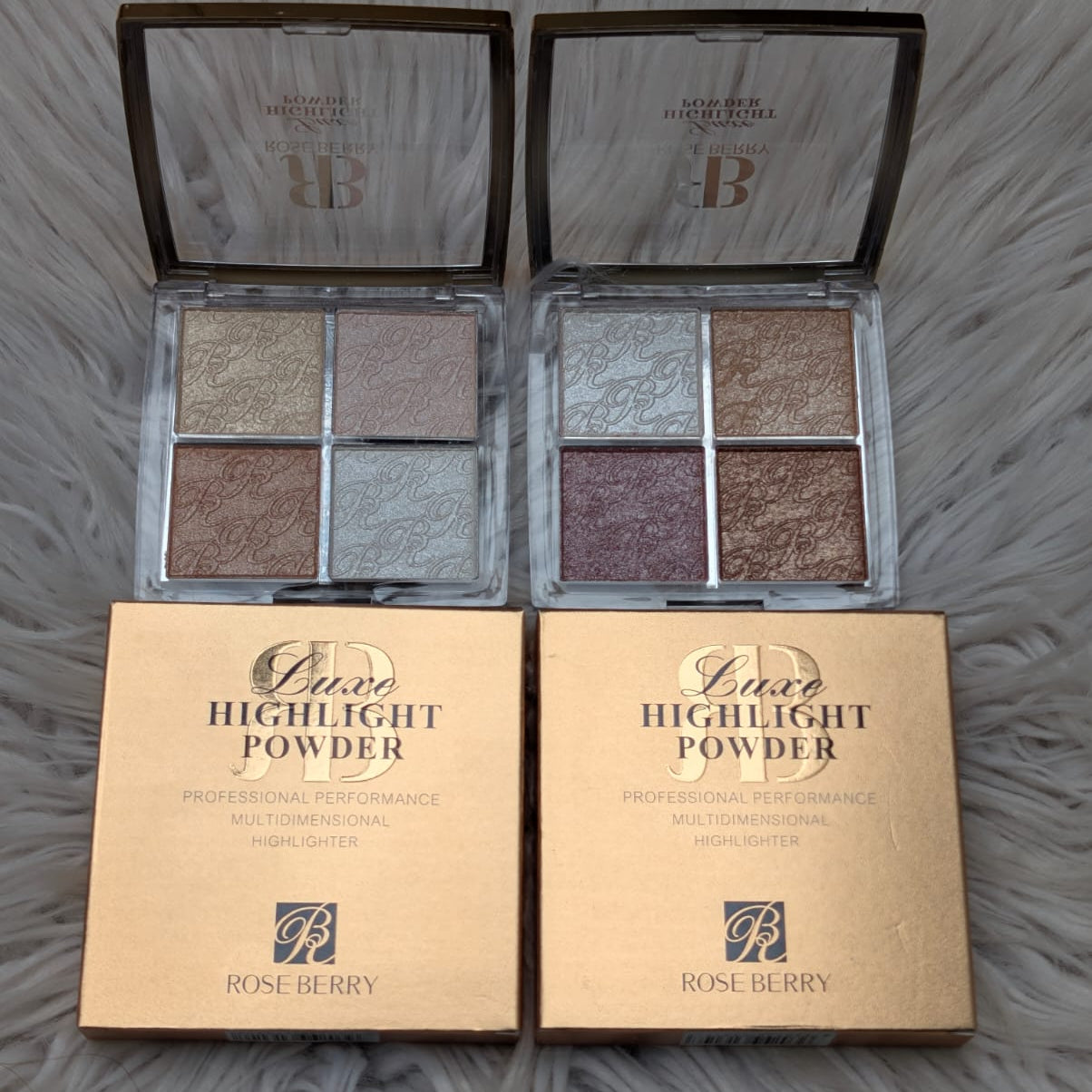 Rose berry highlighter powder  -  14g - 4 Colors