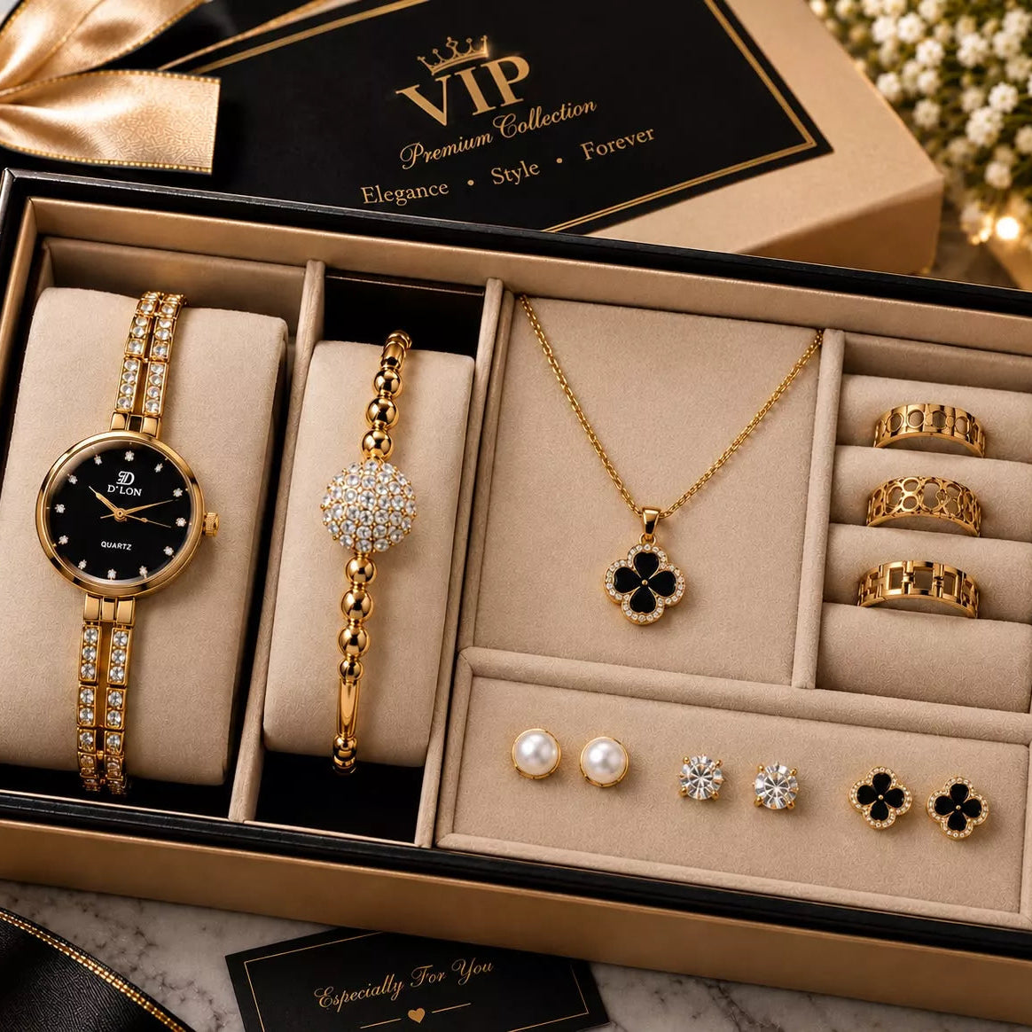 Ladies Gift Set  Zircon Digital Watch - With Box