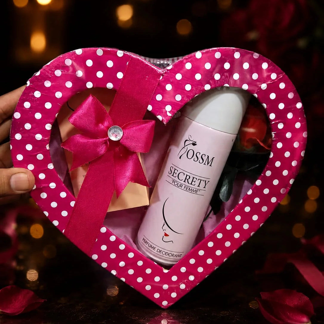 Heart Shape Gift Pack 2 Pcs Perfume 35ml + 200ml Body Spray Set