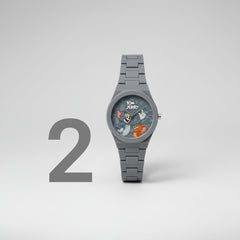Tom and Jerry Grey Silicone Strap Kids Watch