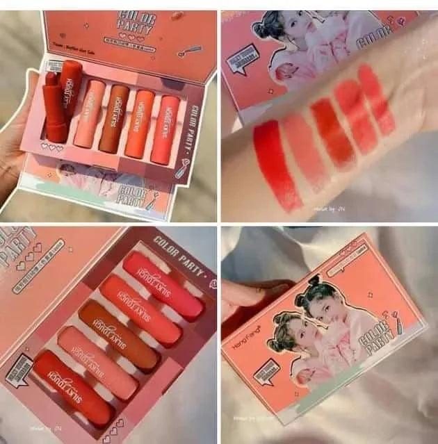 5pcs Silky Touch Color Party Lipstick