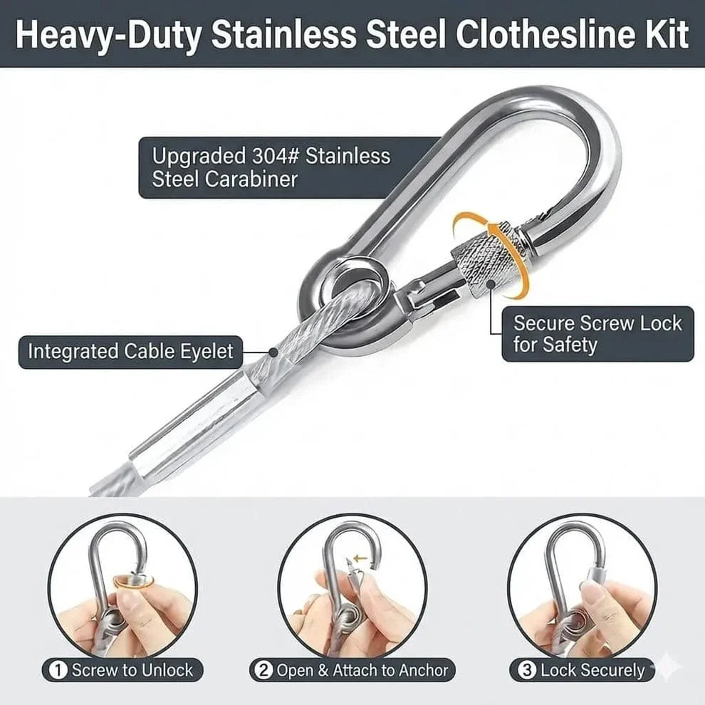 Stainless Steel PVC Coated Clothes Drying Rope