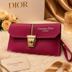Leather Envelope Clutch Bag