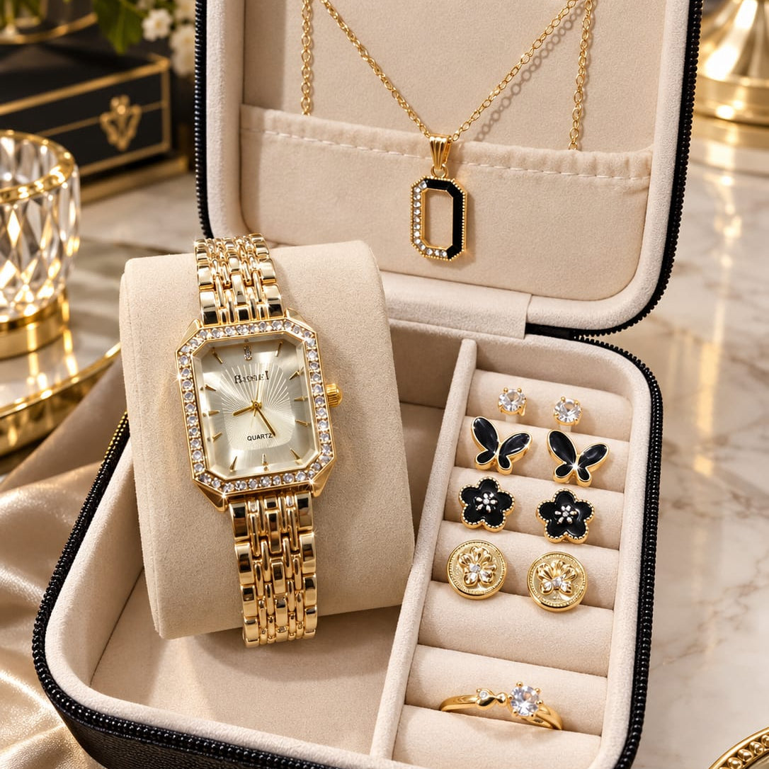 Richel women's quartz watch &  jewelry gift set - With Box